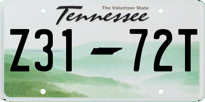 TN license plate Z3172T