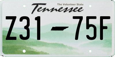 TN license plate Z3175F