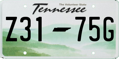 TN license plate Z3175G