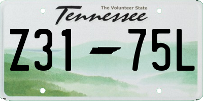 TN license plate Z3175L
