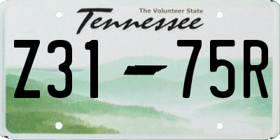 TN license plate Z3175R