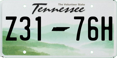 TN license plate Z3176H
