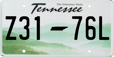 TN license plate Z3176L
