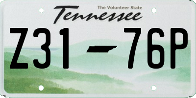 TN license plate Z3176P