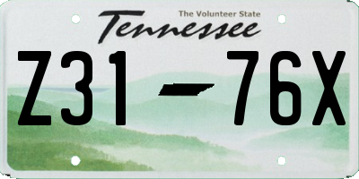 TN license plate Z3176X