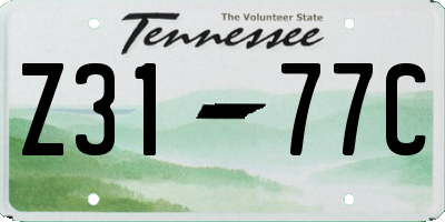 TN license plate Z3177C