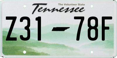 TN license plate Z3178F