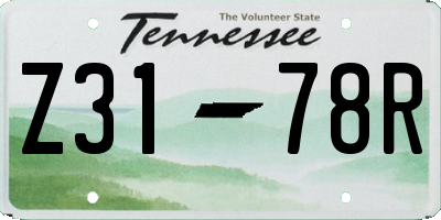 TN license plate Z3178R