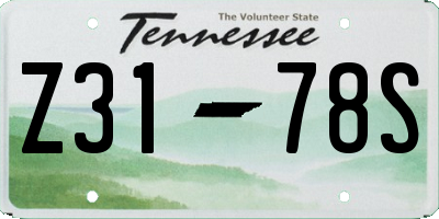 TN license plate Z3178S