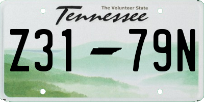 TN license plate Z3179N