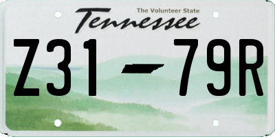 TN license plate Z3179R