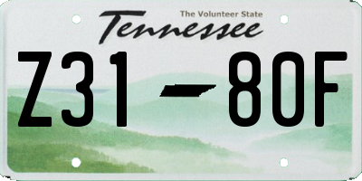TN license plate Z3180F