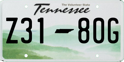TN license plate Z3180G