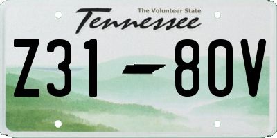 TN license plate Z3180V