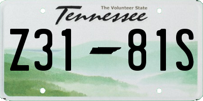 TN license plate Z3181S