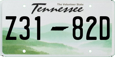 TN license plate Z3182D