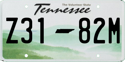 TN license plate Z3182M