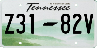 TN license plate Z3182V