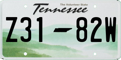 TN license plate Z3182W