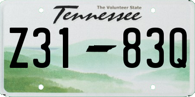 TN license plate Z3183Q