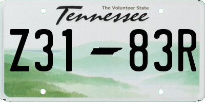 TN license plate Z3183R