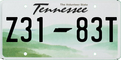 TN license plate Z3183T