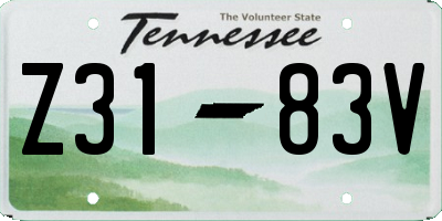 TN license plate Z3183V