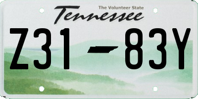 TN license plate Z3183Y