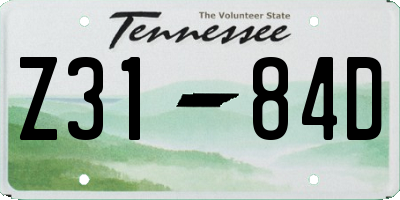 TN license plate Z3184D