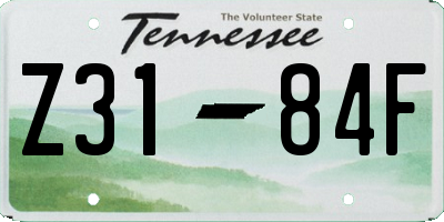TN license plate Z3184F