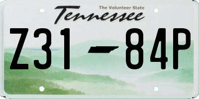 TN license plate Z3184P