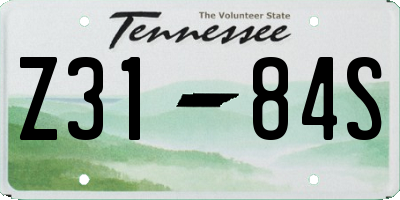 TN license plate Z3184S
