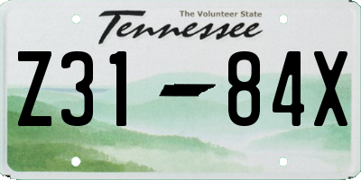 TN license plate Z3184X