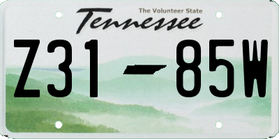 TN license plate Z3185W