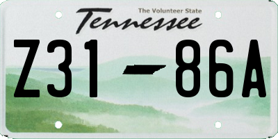 TN license plate Z3186A