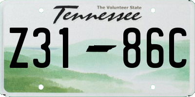 TN license plate Z3186C