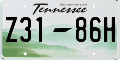 TN license plate Z3186H
