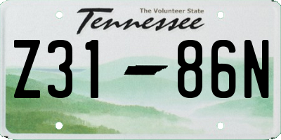 TN license plate Z3186N
