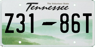 TN license plate Z3186T