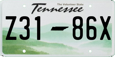 TN license plate Z3186X