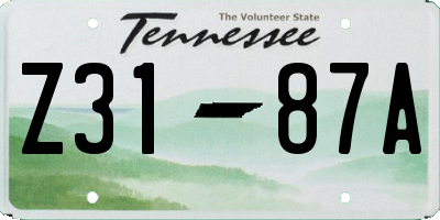 TN license plate Z3187A
