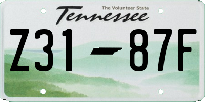 TN license plate Z3187F