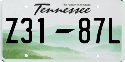 TN license plate Z3187L