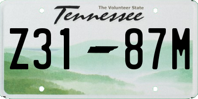 TN license plate Z3187M