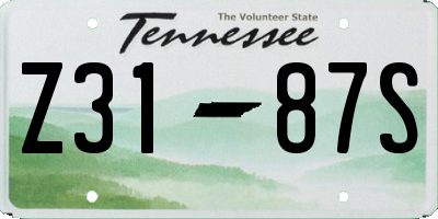 TN license plate Z3187S
