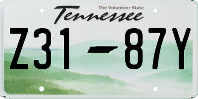 TN license plate Z3187Y