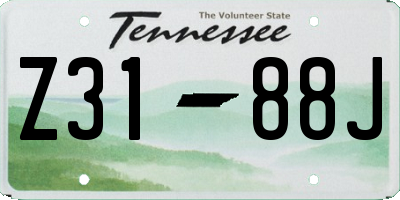 TN license plate Z3188J
