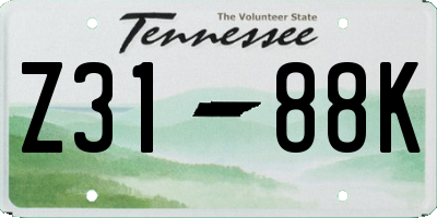 TN license plate Z3188K