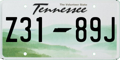 TN license plate Z3189J