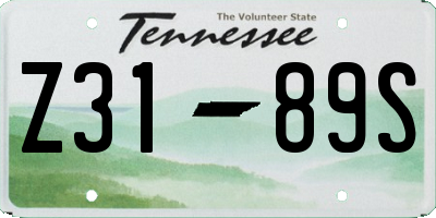 TN license plate Z3189S